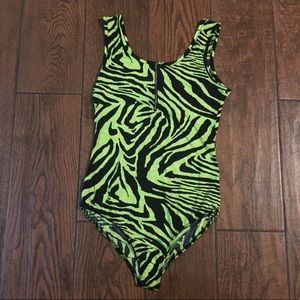 Neon tiger striped bodysuit